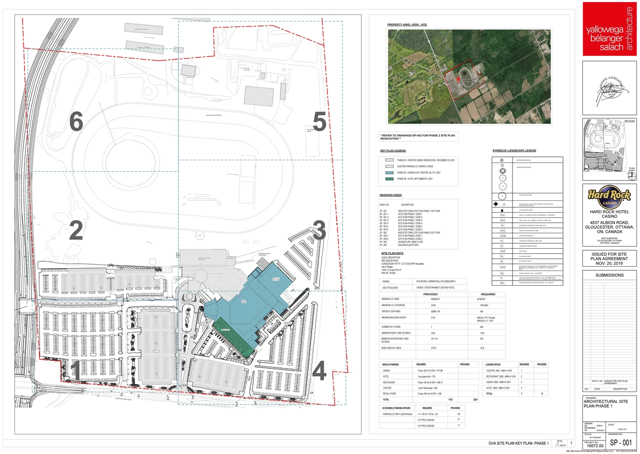 Construction site plan for project from page 1 of the file '2019-11-20 - Site Plan, Floor Plan, Elevations - D07-12-19-0191'