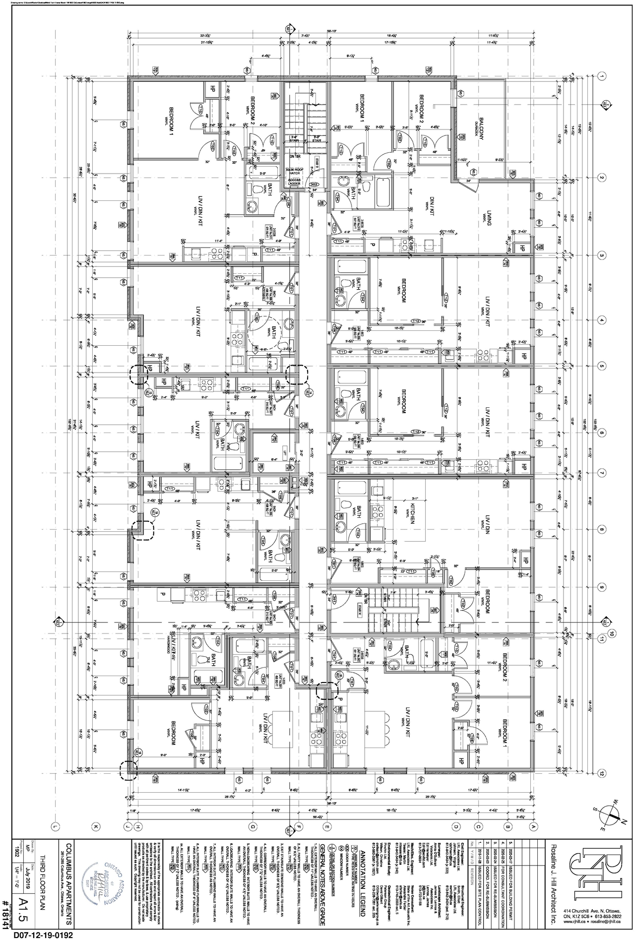 Floor plan for project from page 1 of the file '2020-06-11 - Third Floor Plan - D07-12-19-0192'