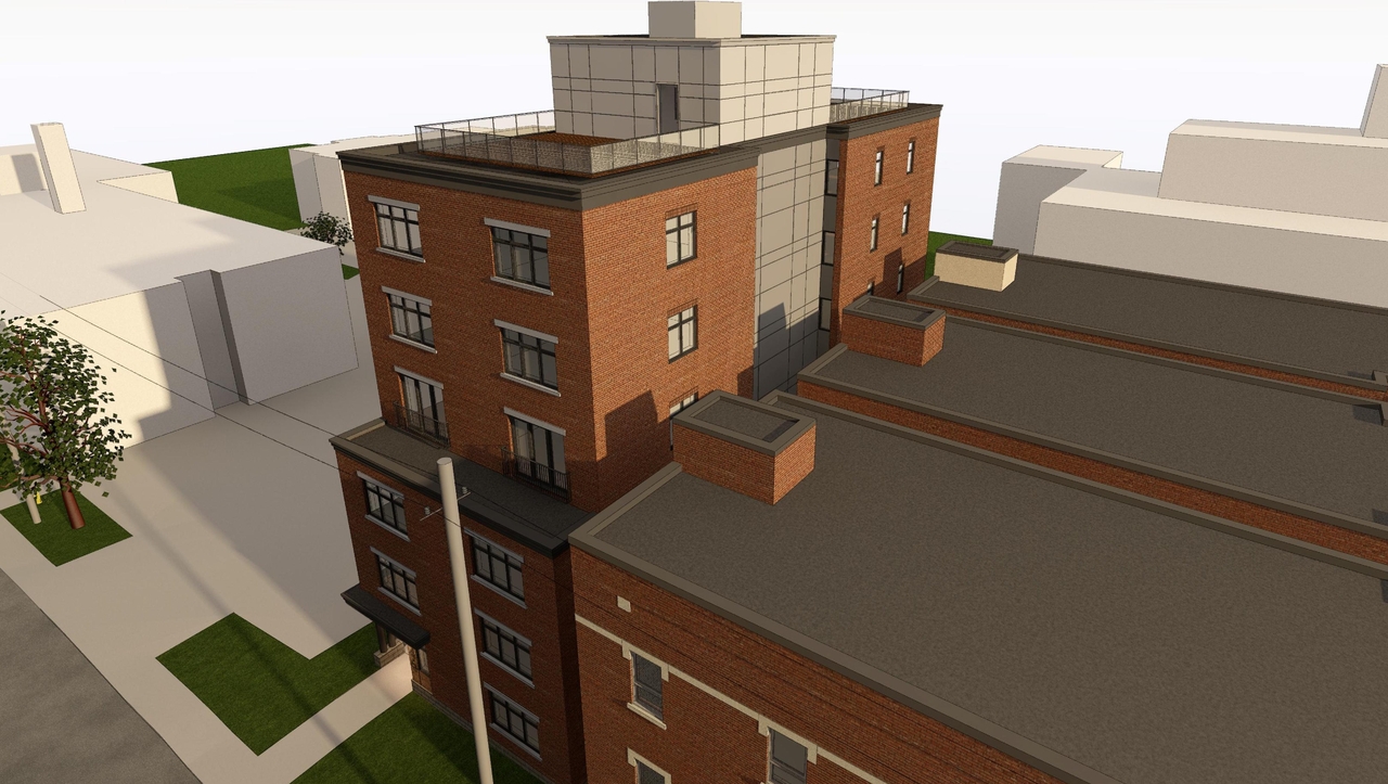 Rendering of building from page 5 of the file '2020-04-22 - REVISED Renderings - D07-12-19-0196'