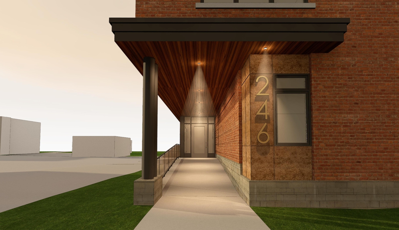 Rendering of building from page 7 of the file '2020-04-22 - REVISED Renderings - D07-12-19-0196'