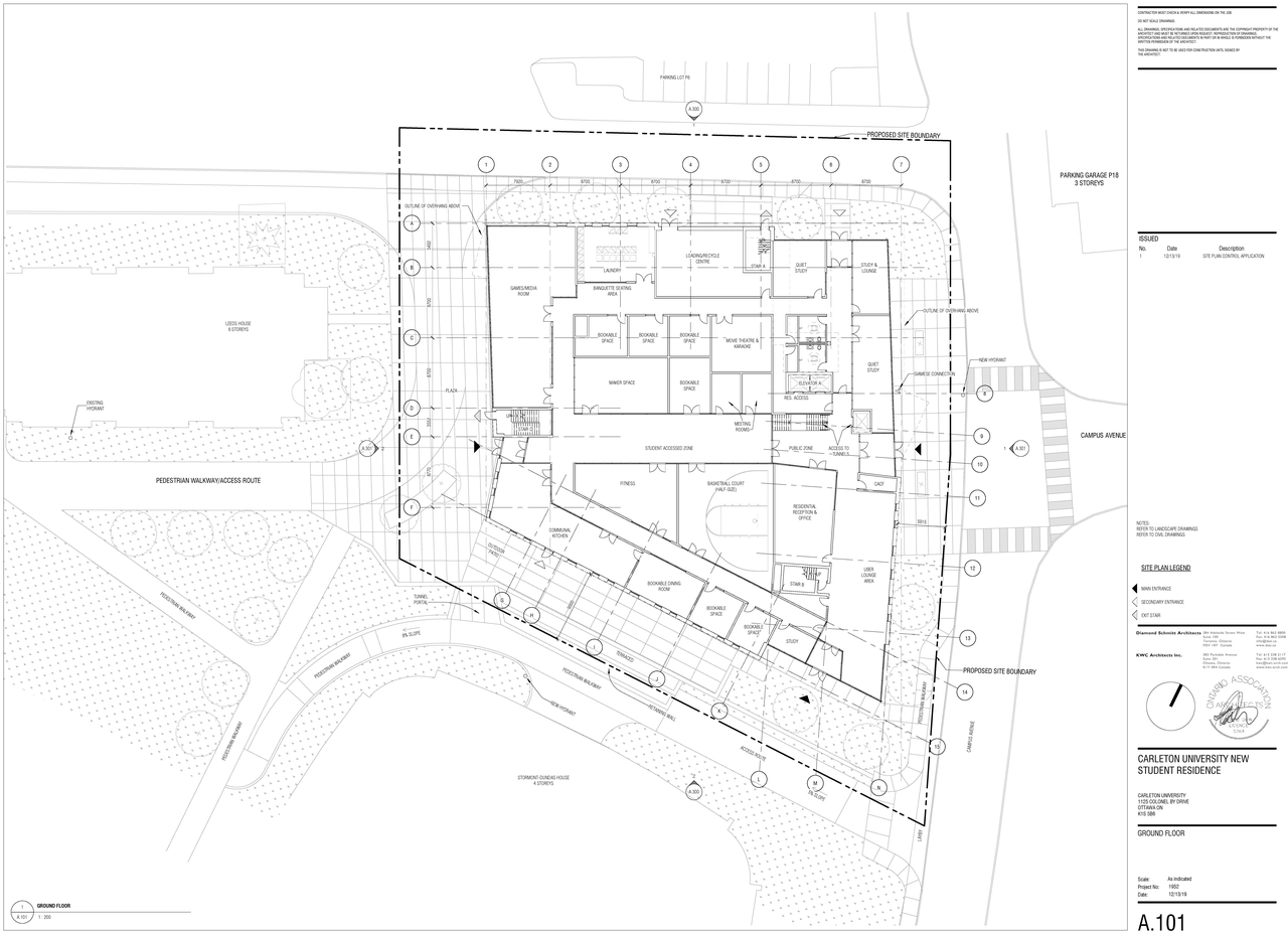 Construction site plan for project from page 1 of the file '2019-12-20 - Ground Floor Plan - D07-12-19-0205'