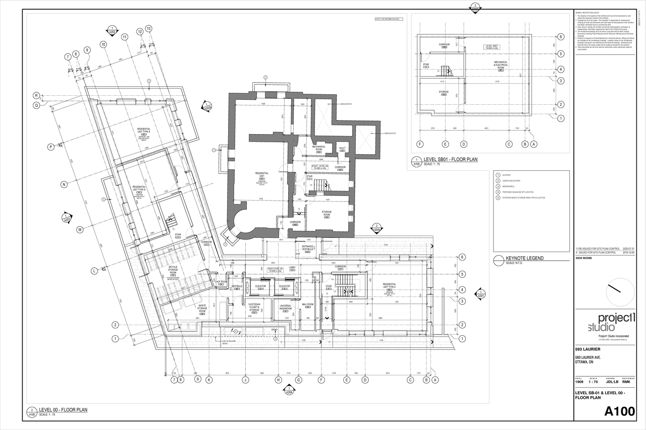 Floor plan for project from page 1 of the file '2020-09-04 - 2nd Sub. - Floor Plans and Elevations - D07-12-19-0207'
