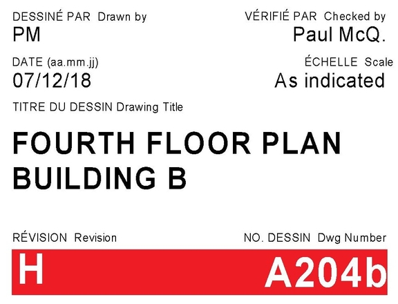Floor plan for project from page 1 of the file '2021-10-12 - Fourth Floor Plan Building B - D07-12-19-0212'
