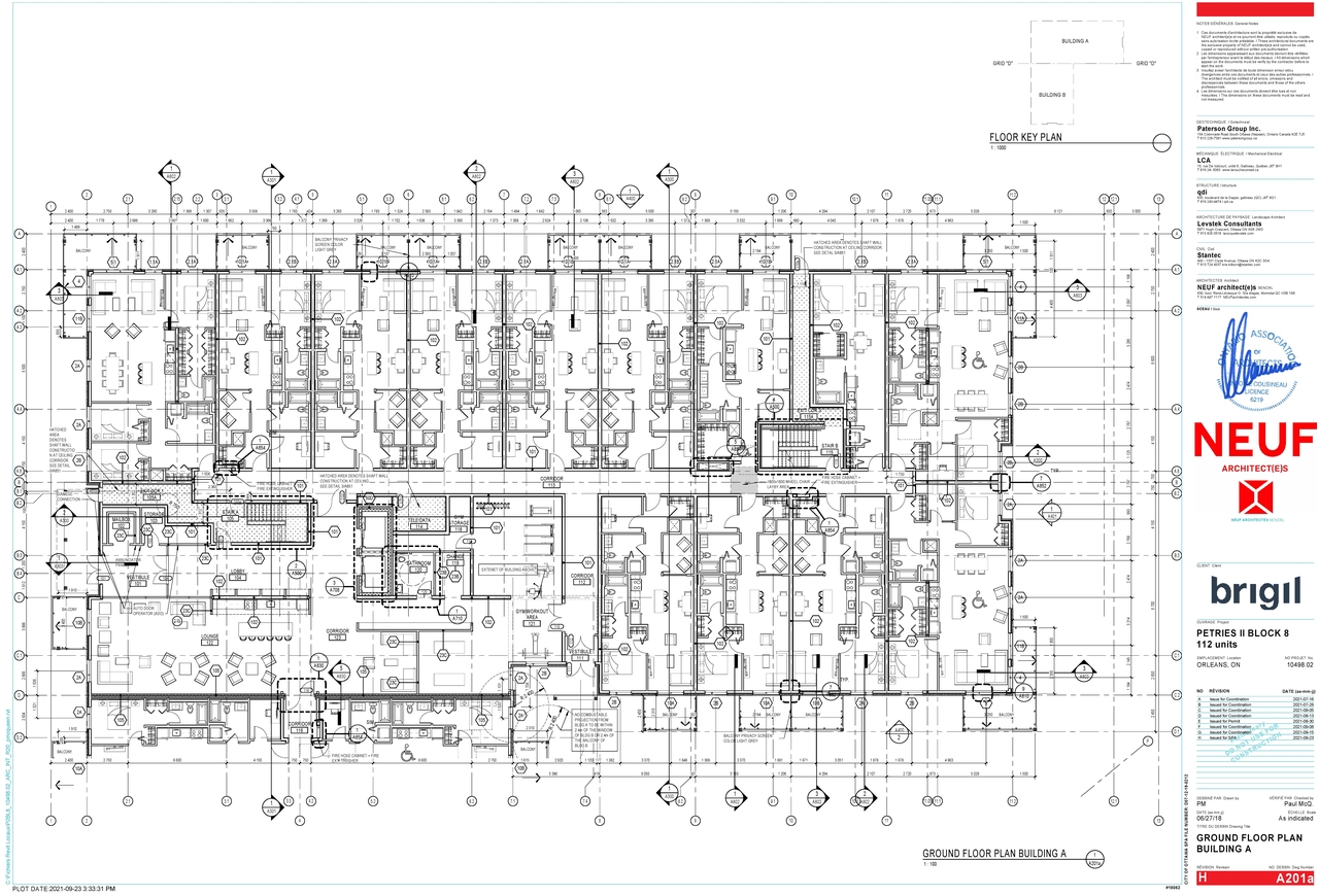 Floor plan for project from page 1 of the file '2021-10-12 - Ground Floor Plan Building A - D07-12-19-0212'
