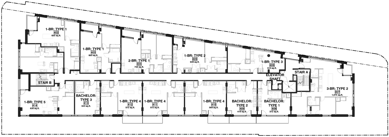 Floor plan for project from page 5 of the file '2021-01-28 - Approved Site Plan, Floor Plans and Elevations - D07-12-19-0215'