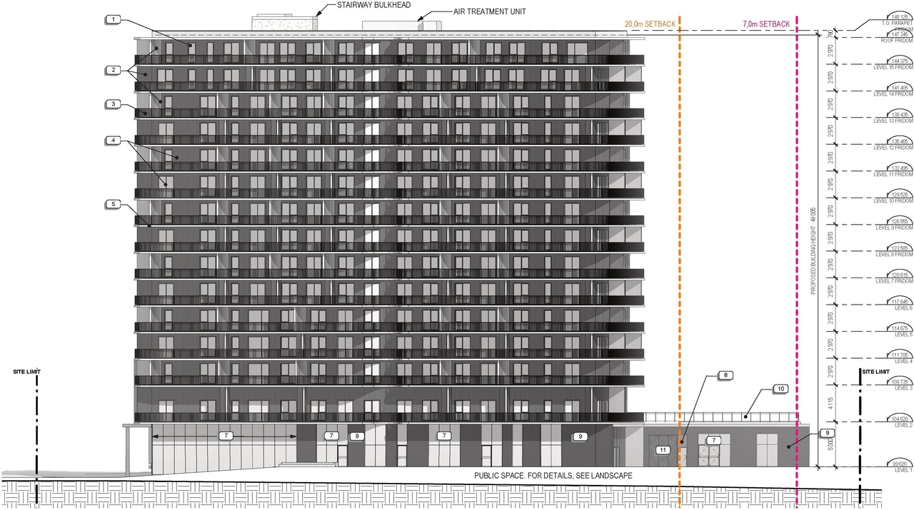 Rendering of building from page 43 of the file '1357 Baseline, Formal UDRP Sub'