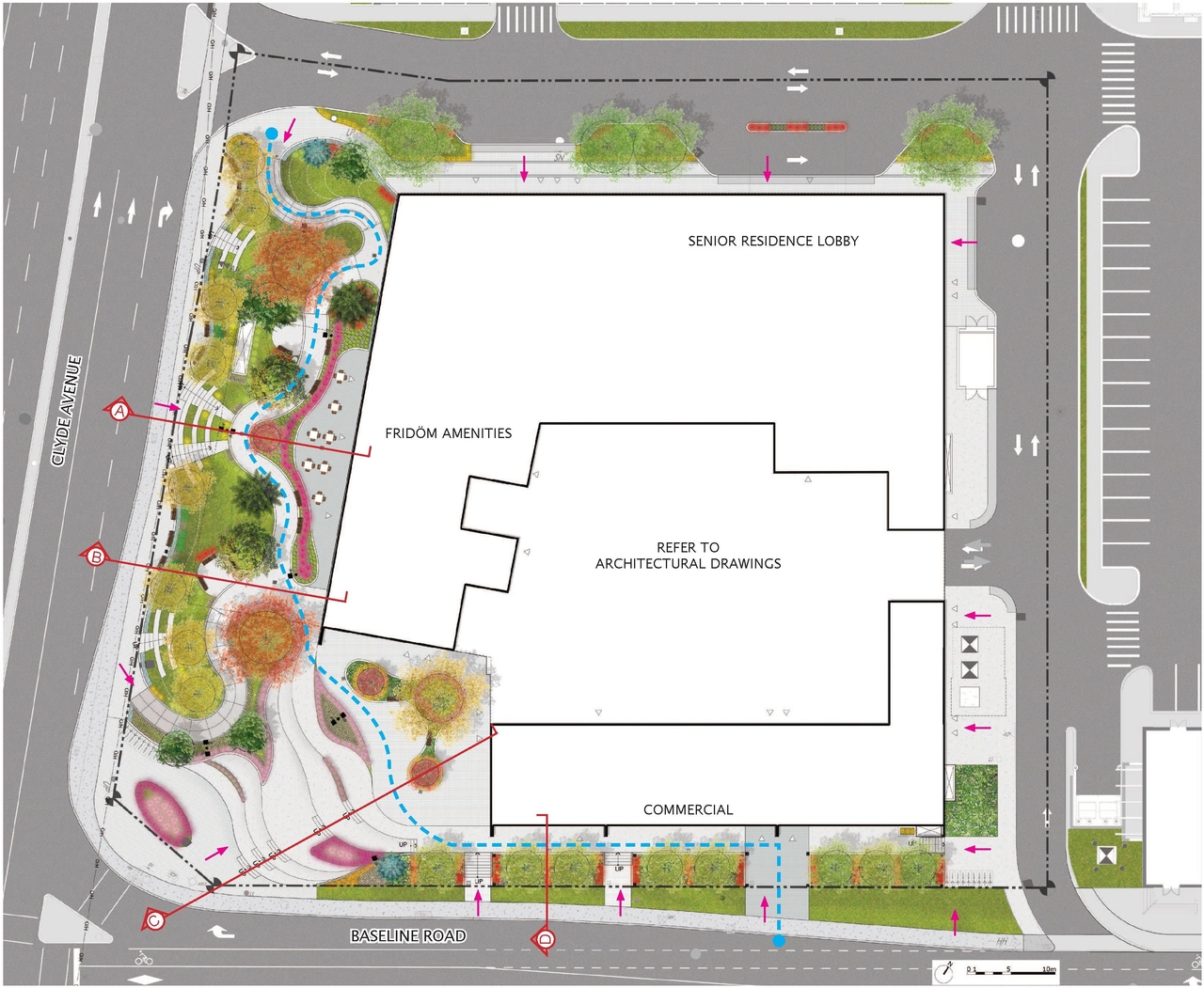 Construction site plan for project from page 69 of the file '1357 Baseline, Formal UDRP Sub'