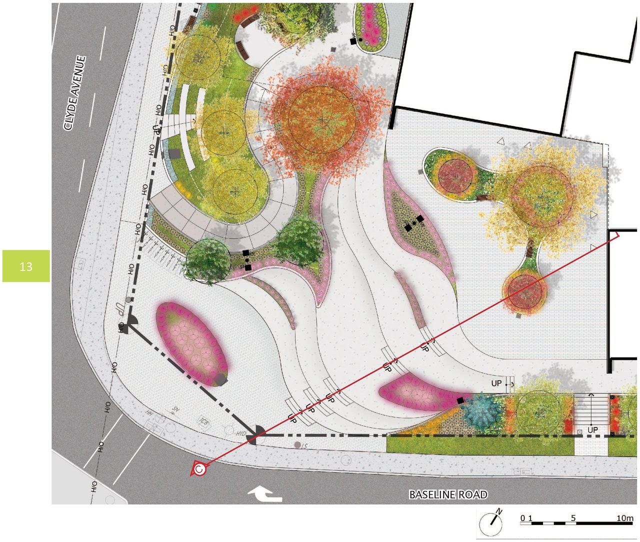 Construction site plan for project from page 76 of the file '1357 Baseline, Formal UDRP Sub'