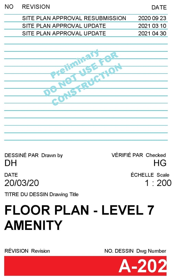 Floor plan for project from page 1 of the file '2021-05-06 - Level 7 Amenity Floor Plan - D07-12-20-0035'