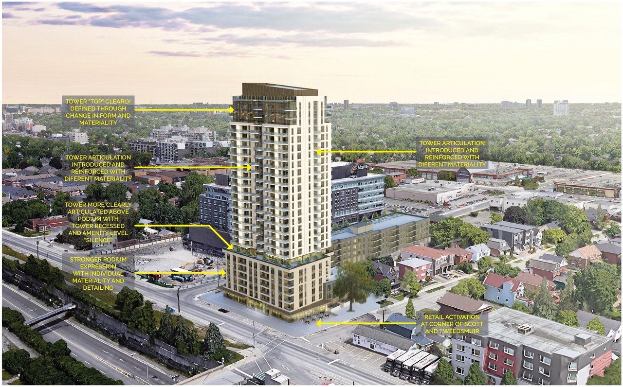 Rendering of building from page 10 of the file '2020-04-03 - Design Brief - D07-12-20-0035'
