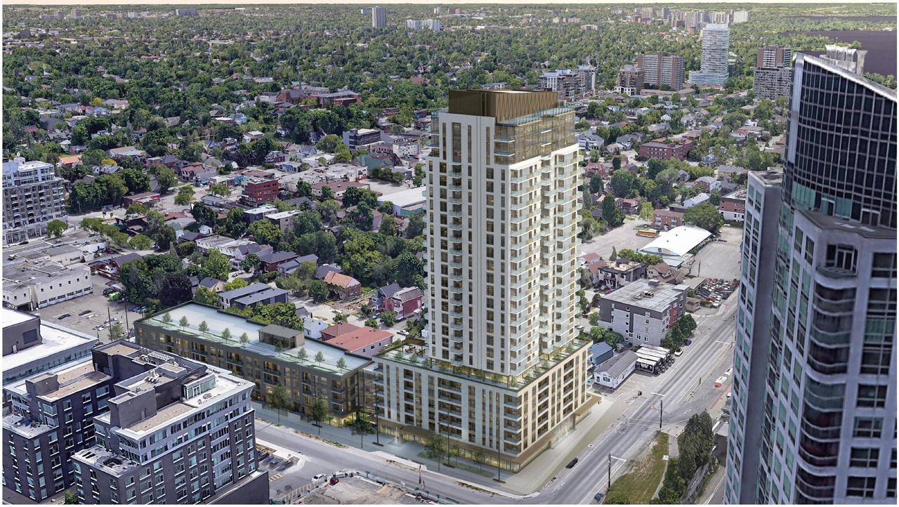 Rendering of building from page 15 of the file '2020-04-03 - Design Brief - D07-12-20-0035'