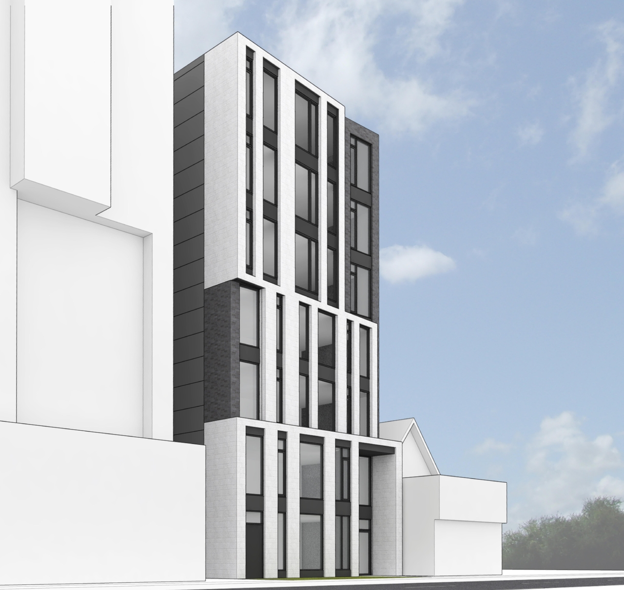 Rendering of building from page 3 of the file '2020-04-15 - Renderings - D07-12-20-0040'