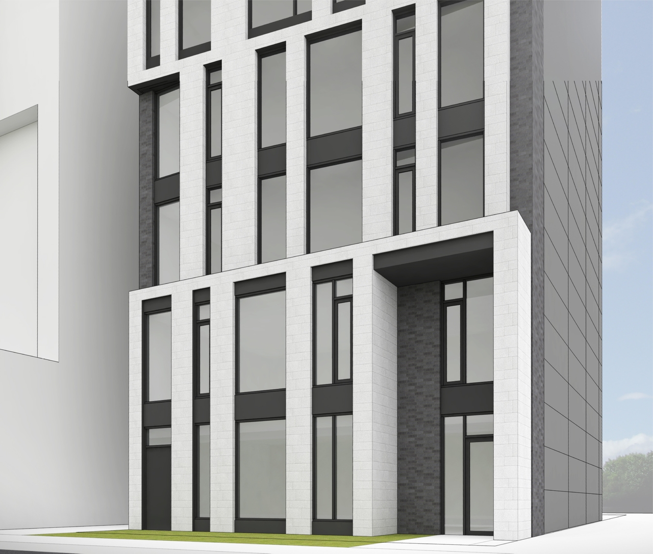 Rendering of building from page 5 of the file '2020-04-15 - Renderings - D07-12-20-0040'