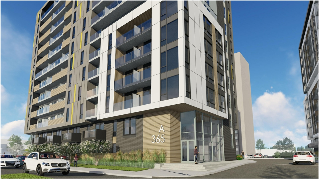 Rendering of building from page 37 of the file '2021-06-23 - Floor Plans and Elevations (2021-05-21)- D07-12-20-0041'