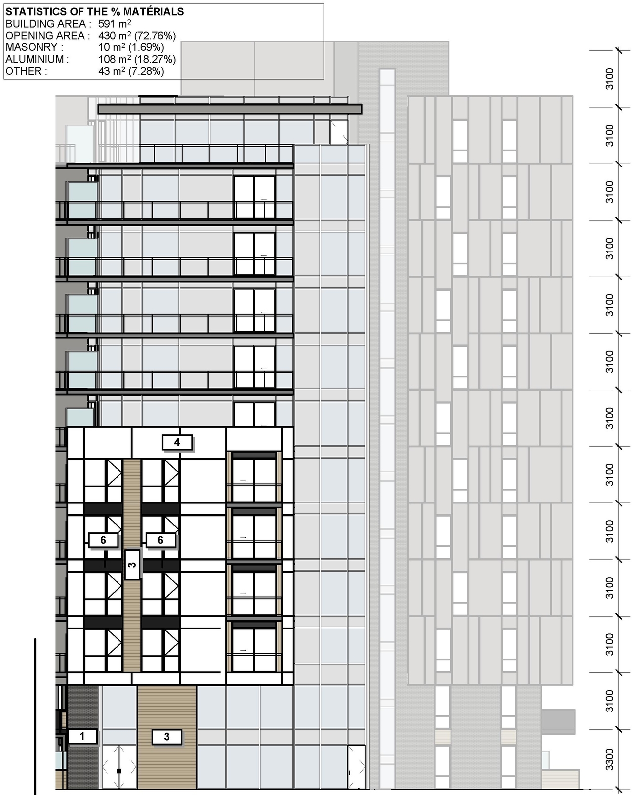 Rendering of building from page 38 of the file '2022-01-25 - Site & Floor Plans - D07-12-20-0041'