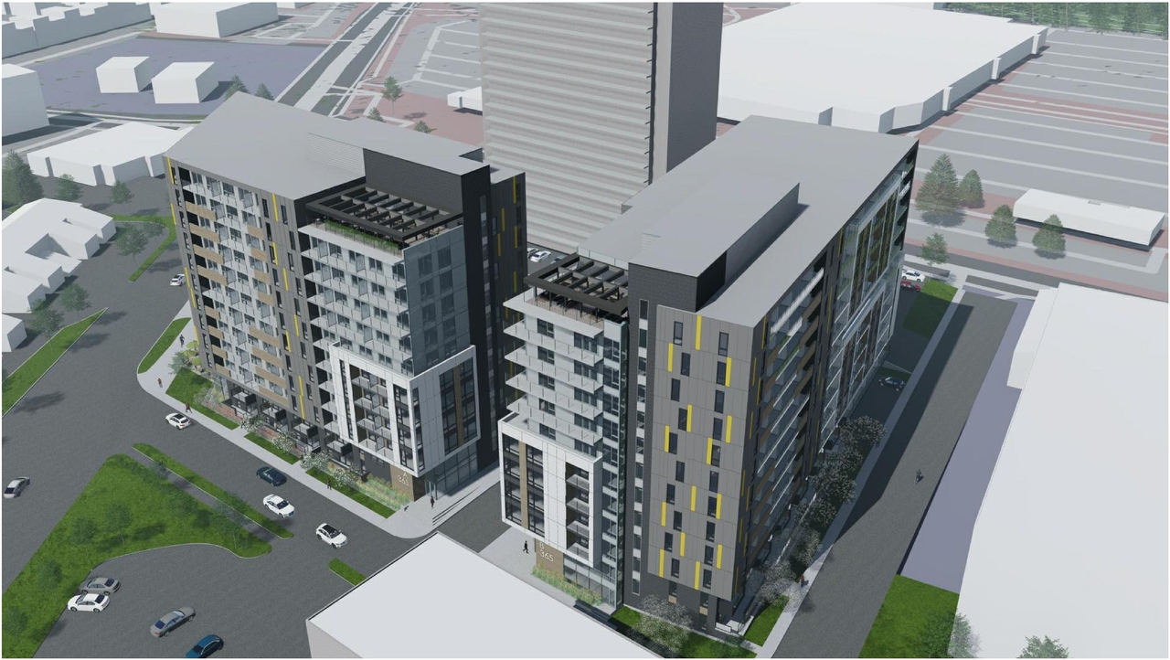 Rendering of building from page 47 of the file '2022-01-25 - Site & Floor Plans - D07-12-20-0041'