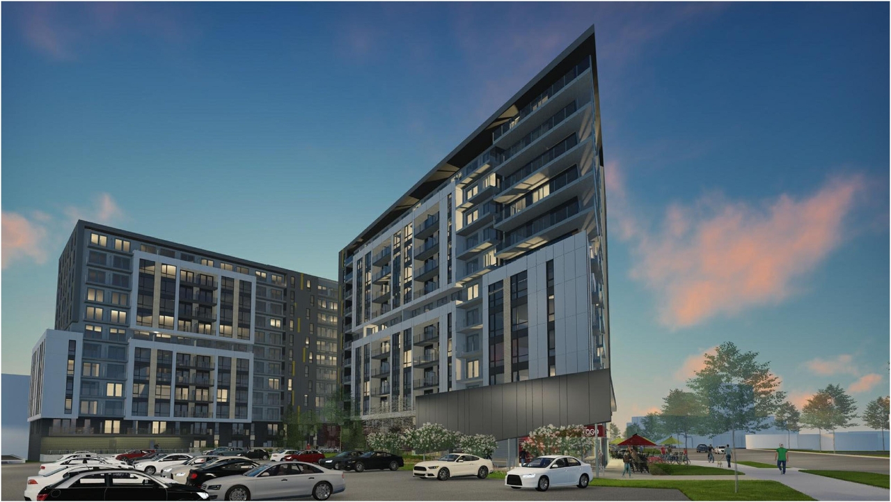 Rendering of building from page 63 of the file '2022-01-25 - Site & Floor Plans - D07-12-20-0041'