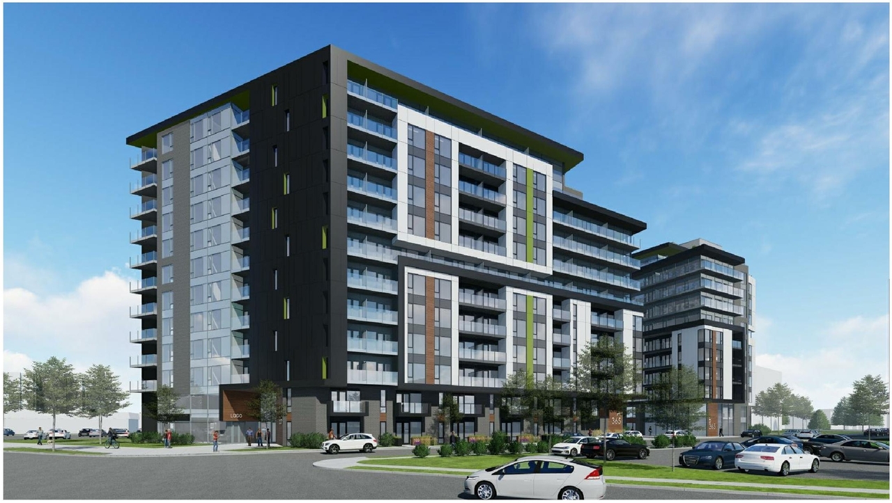 Rendering of building from page 5 of the file '2021-06-23 - Floor Plans and Elevations (2021-05-28) - D07-12-20-0041'