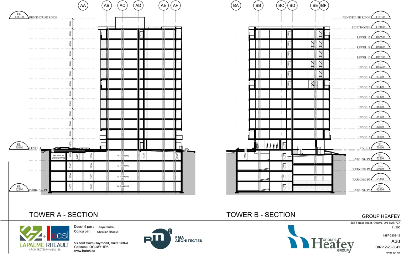 Construction site plan for project from page 31 of the file '2021-06-23 - Floor Plans and Elevations (2021-05-28) - D07-12-20-0041'