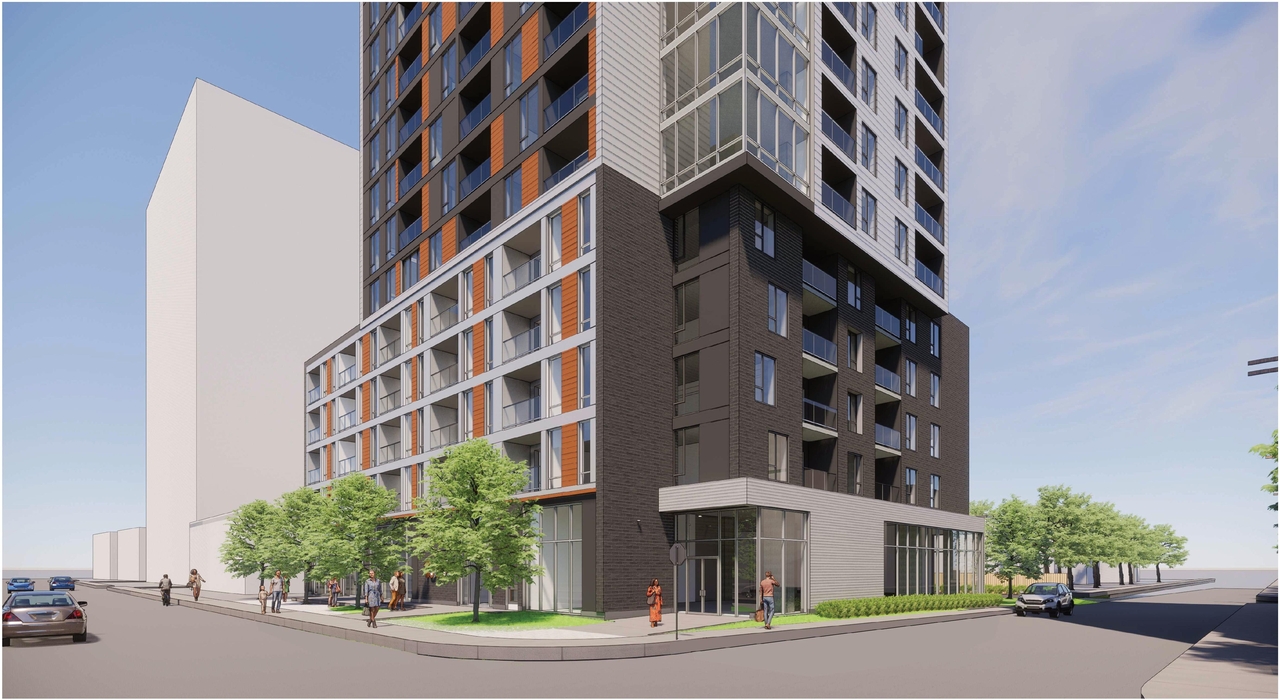 Rendering of building from page 5 of the file '2022-01-17 - Renders - D07-12-20-0063'
