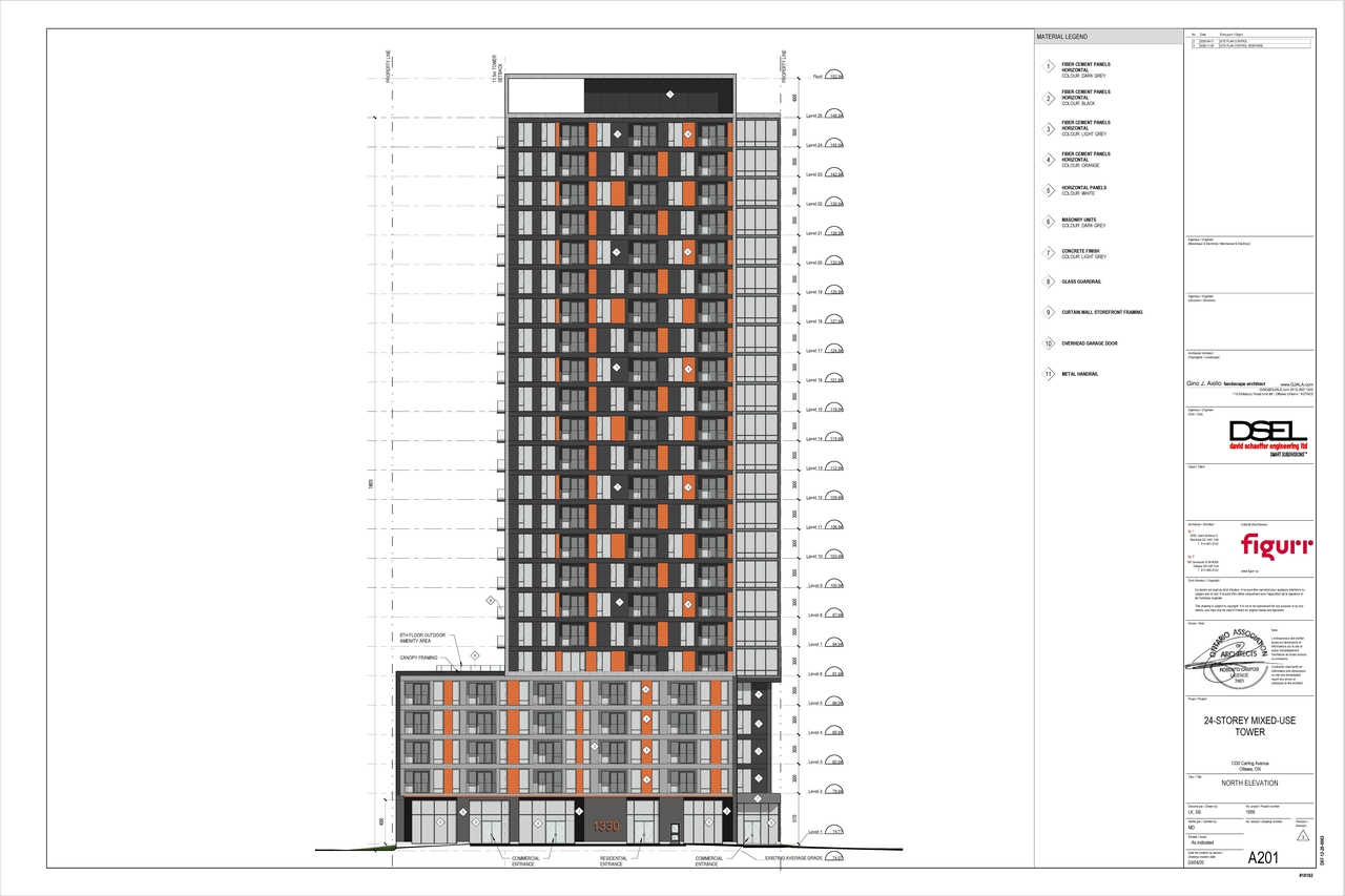 Rendering of building from page 7 of the file '2022-01-17 - Floor Plans - Elevations - D07-12-20-0063'