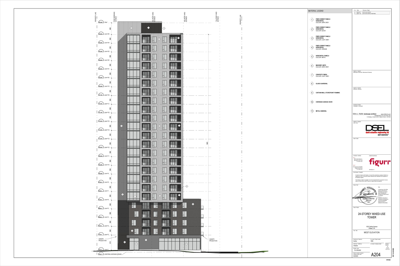 Rendering of building from page 10 of the file '2022-01-17 - Floor Plans - Elevations - D07-12-20-0063'