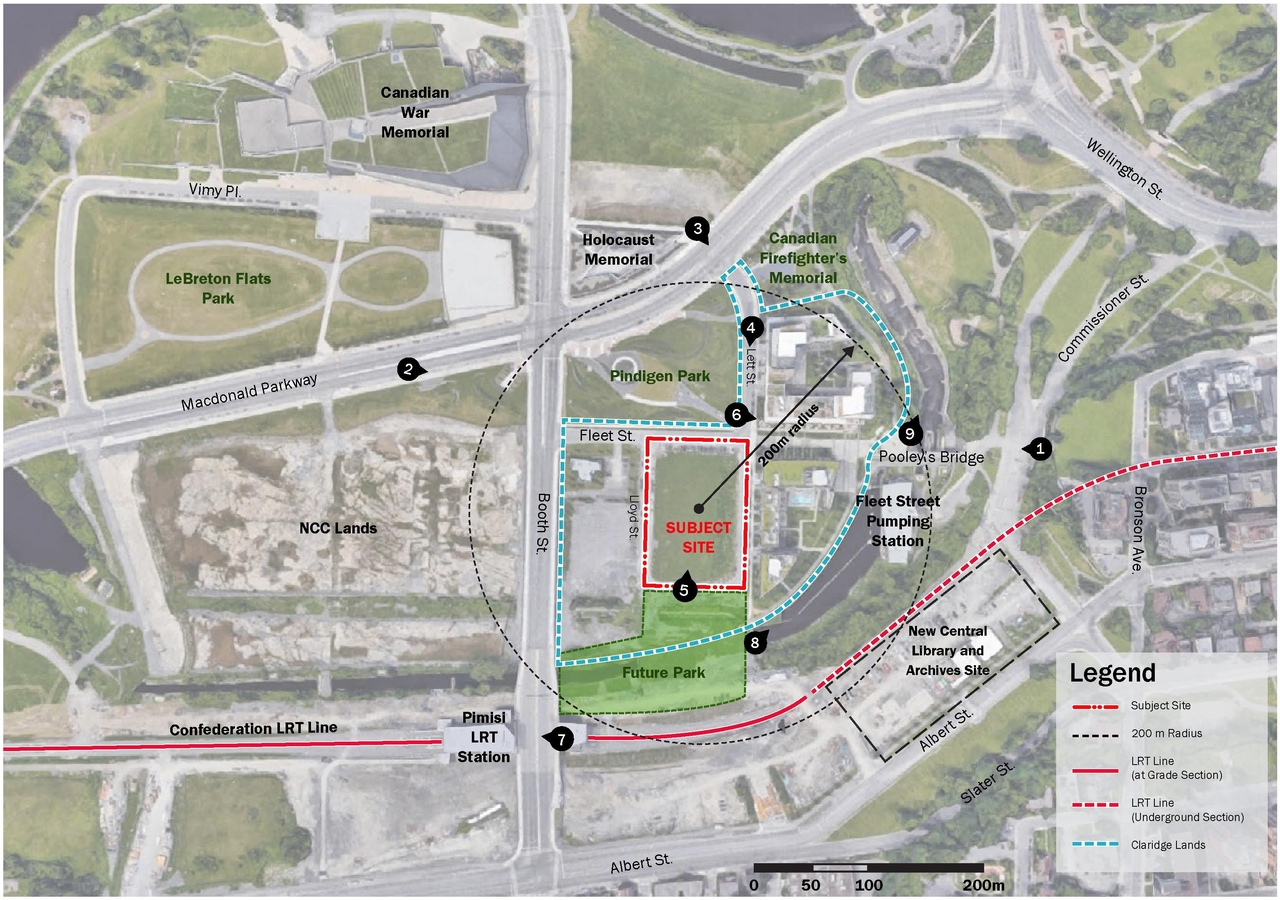 Construction site plan for project from page 8 of the file '2020-06-04 - Design Brief - D07-12-20-0074'