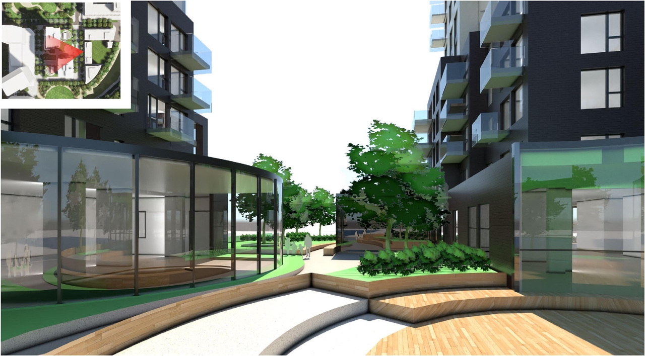 Rendering of building from page 17 of the file '2020-06-04 - Design Brief - D07-12-20-0074'