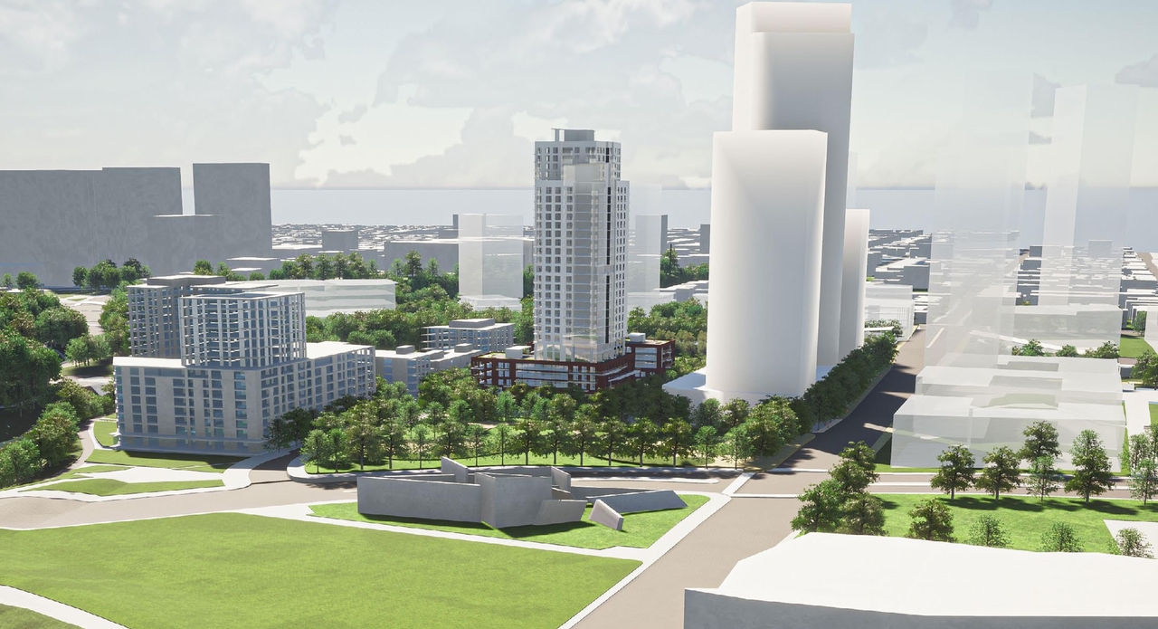 Rendering of building from page 35 of the file '2020-06-04 - Design Brief - D07-12-20-0074'