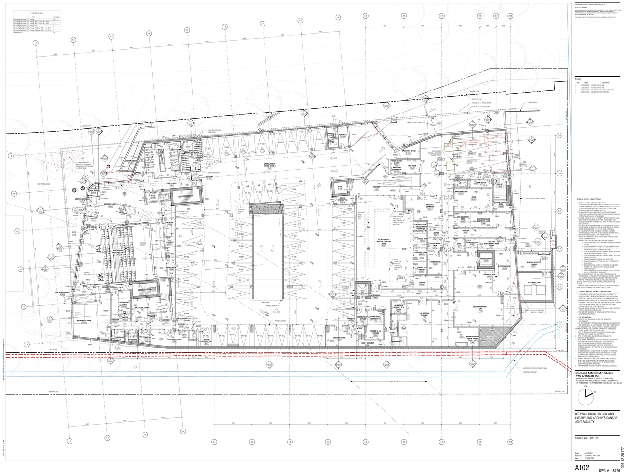 Construction site plan for project from page 2 of the file '2020-11-26 - 2nd submisision - Floor Plans and Elevations - D07-12-20-0077'