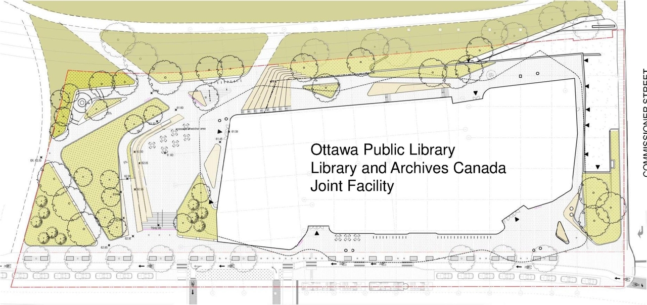 Construction site plan for project from page 18 of the file '2020-08-05 - Joint Design Review Panel - August 5 - Design Brief EN - D07-12-20-0077'