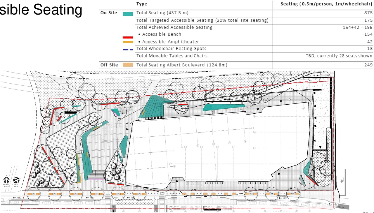 Construction site plan for project from page 23 of the file '2020-08-05 - Joint Design Review Panel - August 5 - Design Brief EN - D07-12-20-0077'