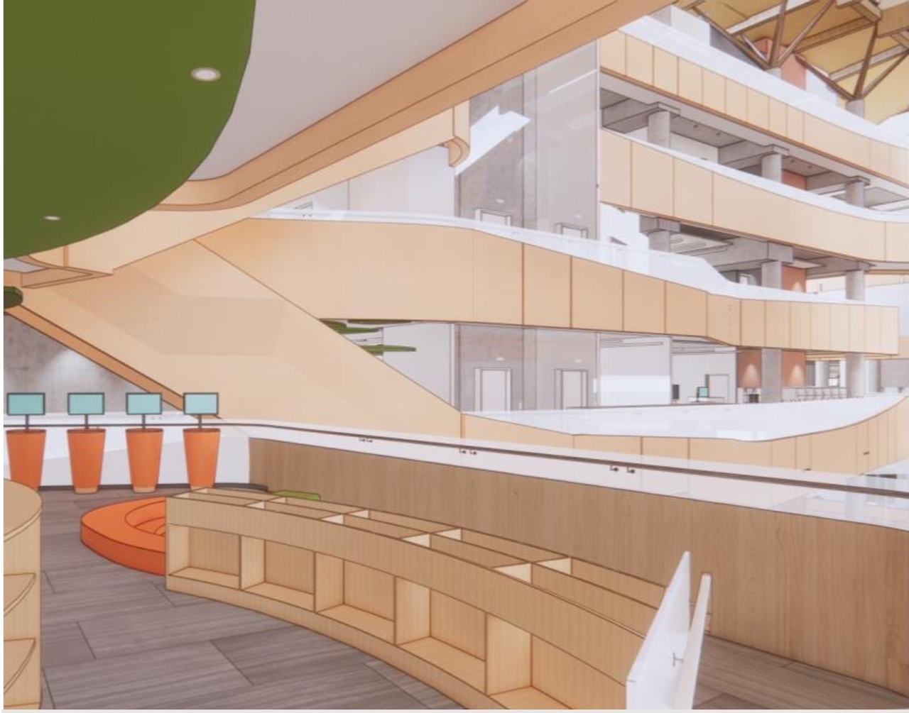 Rendering of building from page 43 of the file '2020-08-05 - Joint Design Review Panel - August 5 - Design Brief EN - D07-12-20-0077'