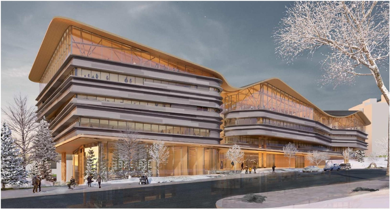 Rendering of building from page 31 of the file '2020-11-26 - 2nd submisision - Design Brief - D07-12-20-0077'