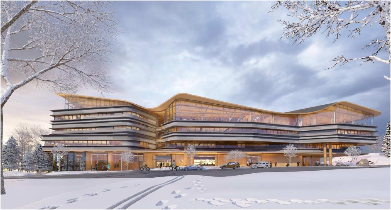 Rendering of building from page 32 of the file '2020-11-26 - 2nd submisision - Design Brief - D07-12-20-0077'