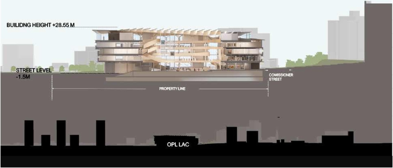 Rendering of building from page 34 of the file '2020-11-26 - 2nd submisision - Design Brief - D07-12-20-0077'