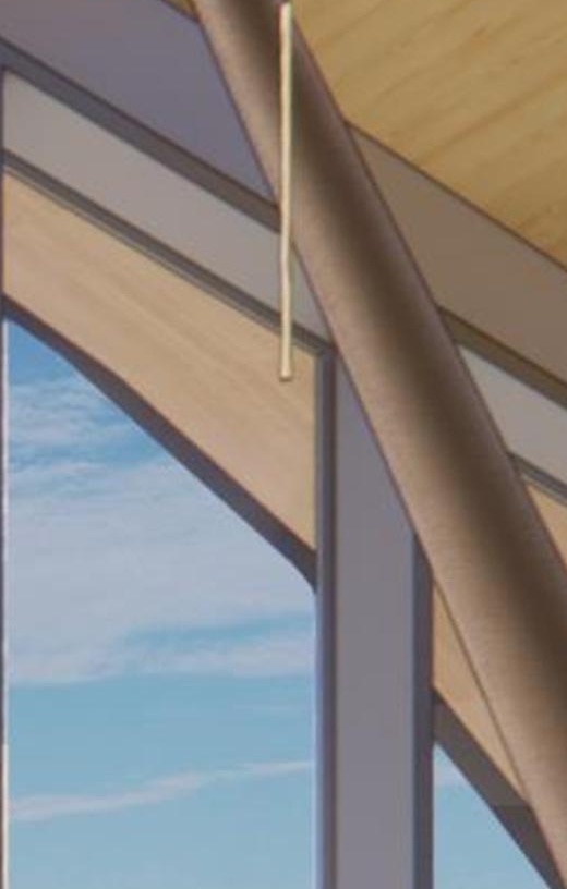Rendering of building from page 11 of the file '2020-08-05 - Joint Design Review Panel - August 5 - Design Brief FR - D07-12-20-0077'