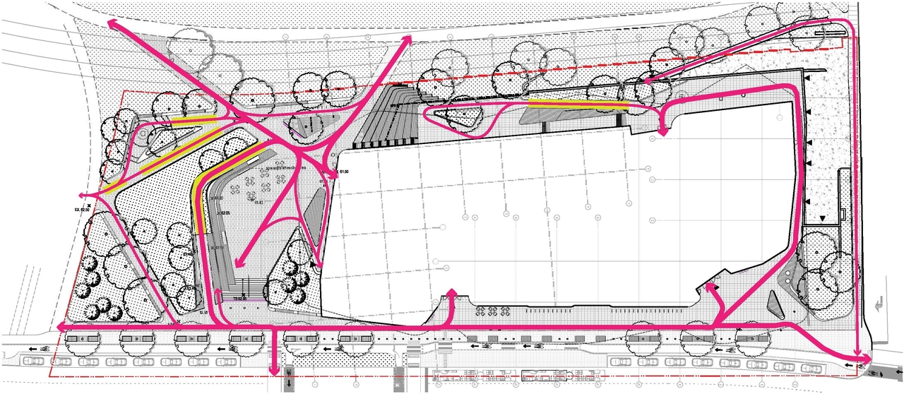 Construction site plan for project from page 19 of the file '2020-08-05 - Joint Design Review Panel - August 5 - Design Brief FR - D07-12-20-0077'