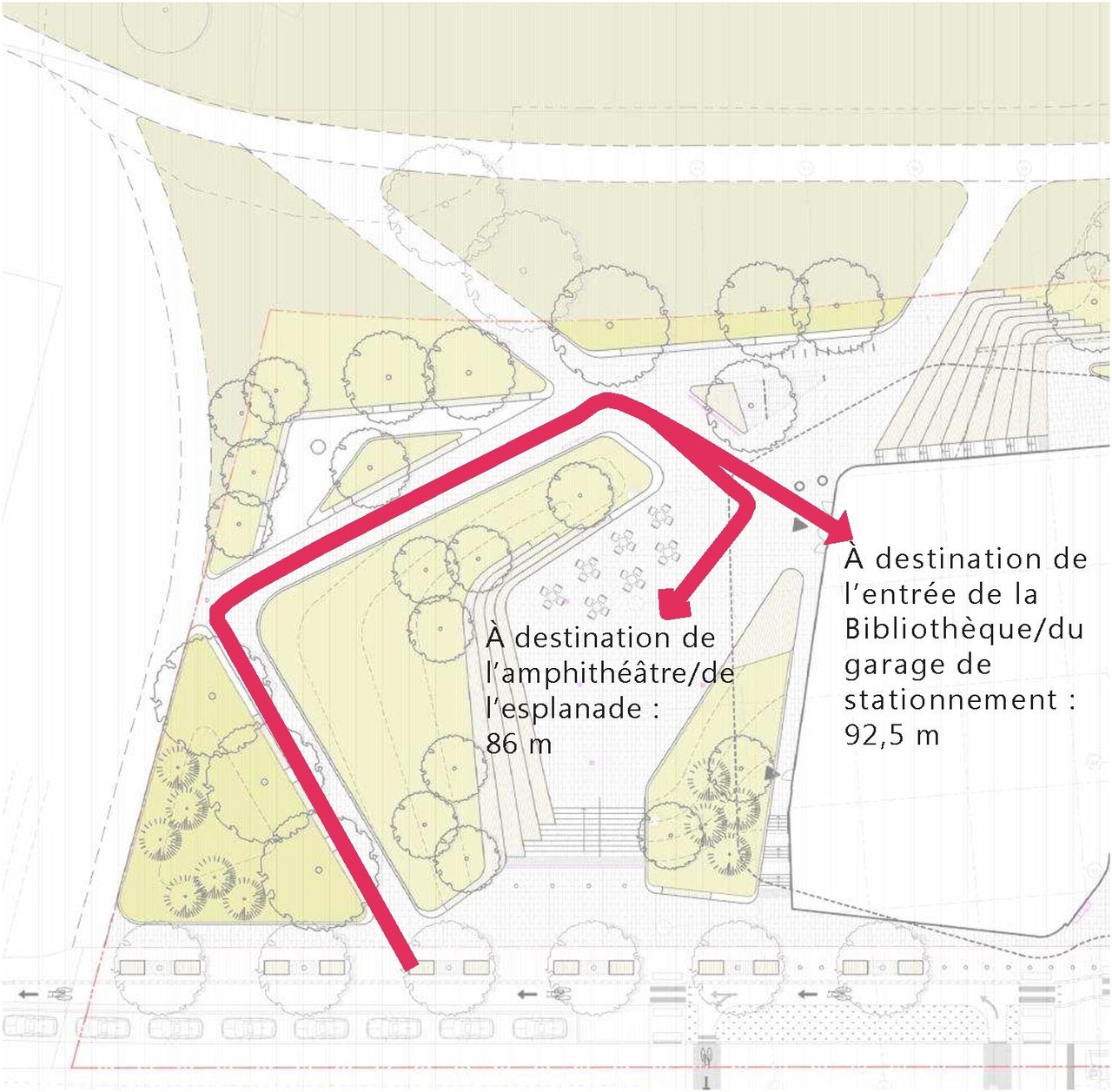 Construction site plan for project from page 20 of the file '2020-08-05 - Joint Design Review Panel - August 5 - Design Brief FR - D07-12-20-0077'