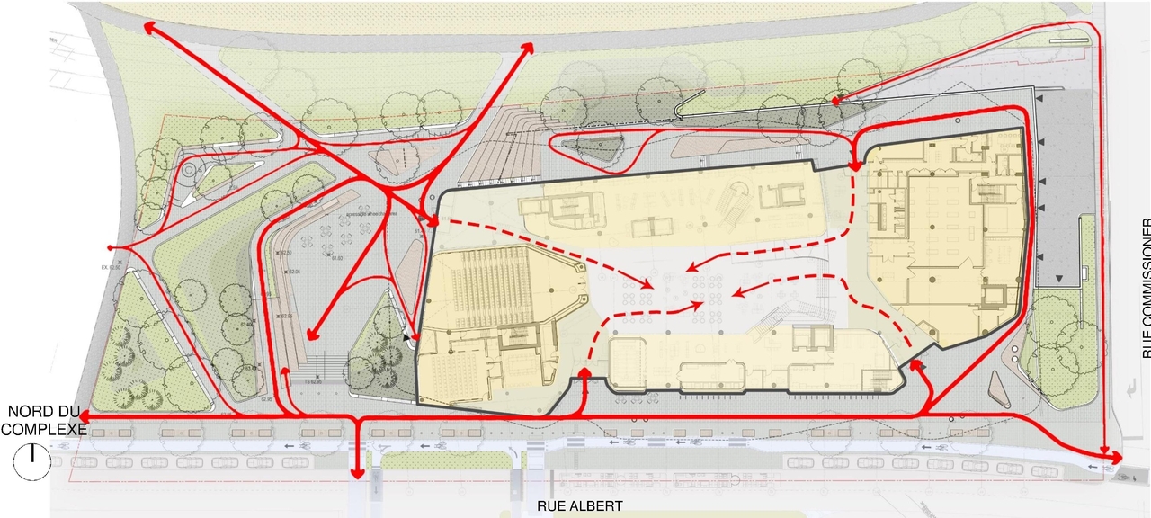 Construction site plan for project from page 32 of the file '2020-08-05 - Joint Design Review Panel - August 5 - Design Brief FR - D07-12-20-0077'