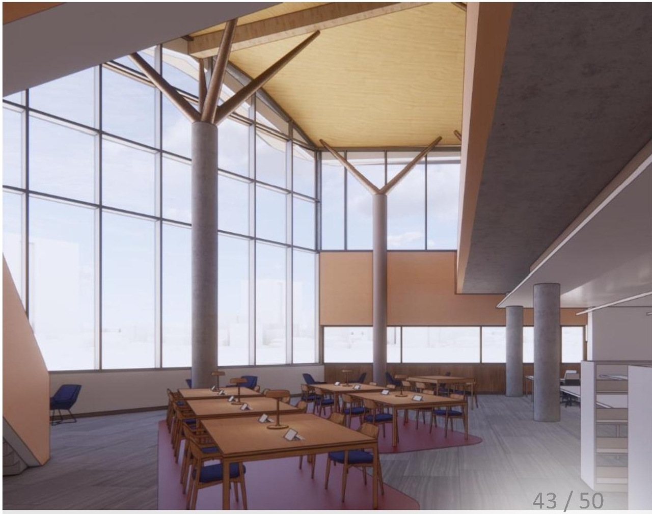 Rendering of building from page 43 of the file '2020-08-05 - Joint Design Review Panel - August 5 - Design Brief FR - D07-12-20-0077'