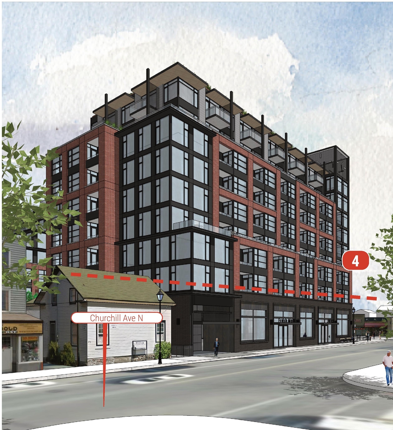 Rendering of building from page 15 of the file '2020-11-25 - Design Brief - Formal UDRP Dec. 4 - D07-12-20-0081'