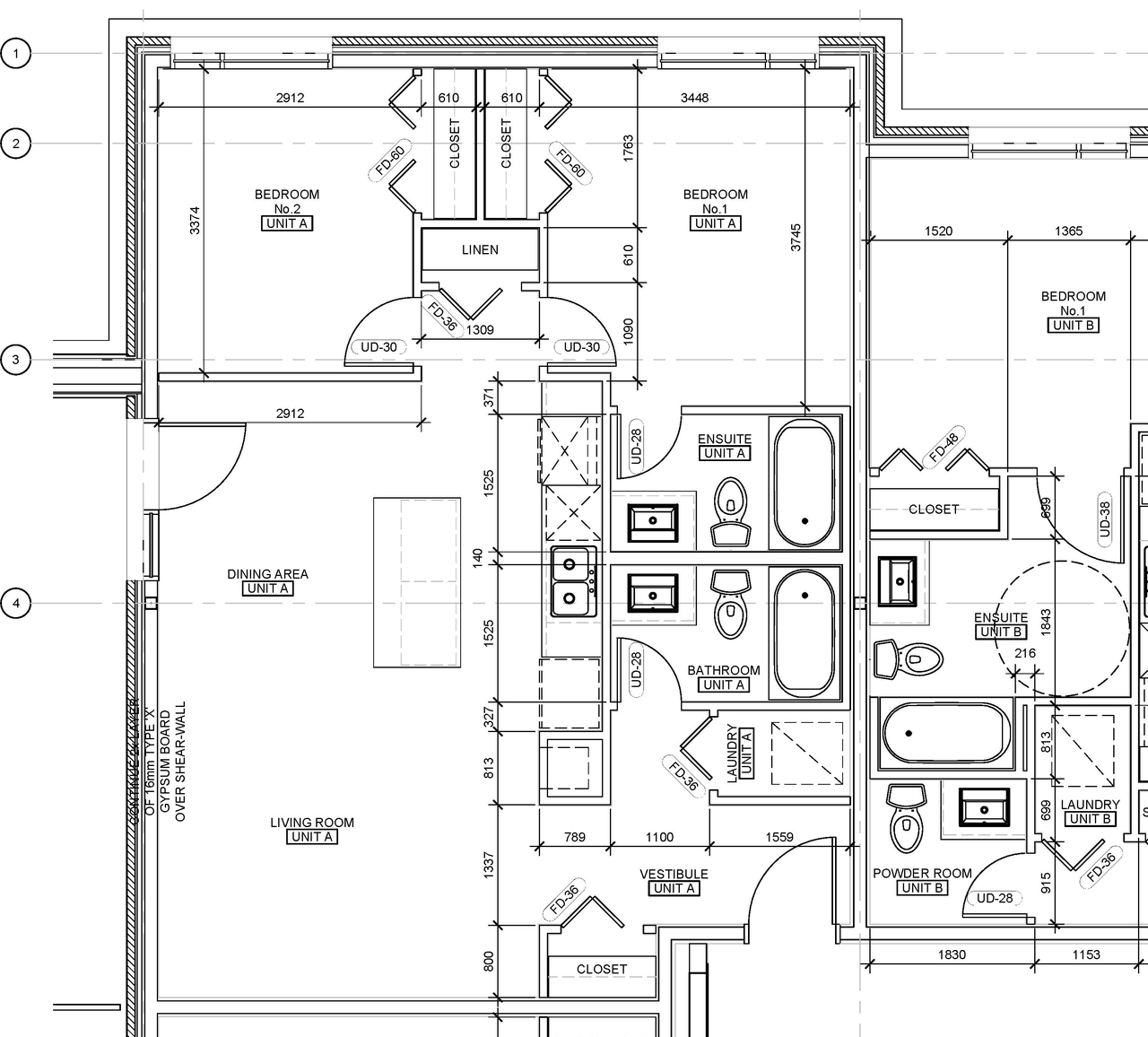 Floor plan for project from page 1 of the file '2021-02-23 - Unit Floor Plans - D07-12-20-0104'