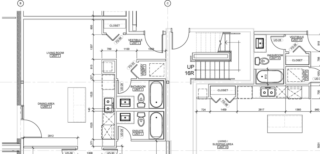 Construction site plan for project from page 4 of the file '2021-02-23 - Unit Floor Plans - D07-12-20-0104'