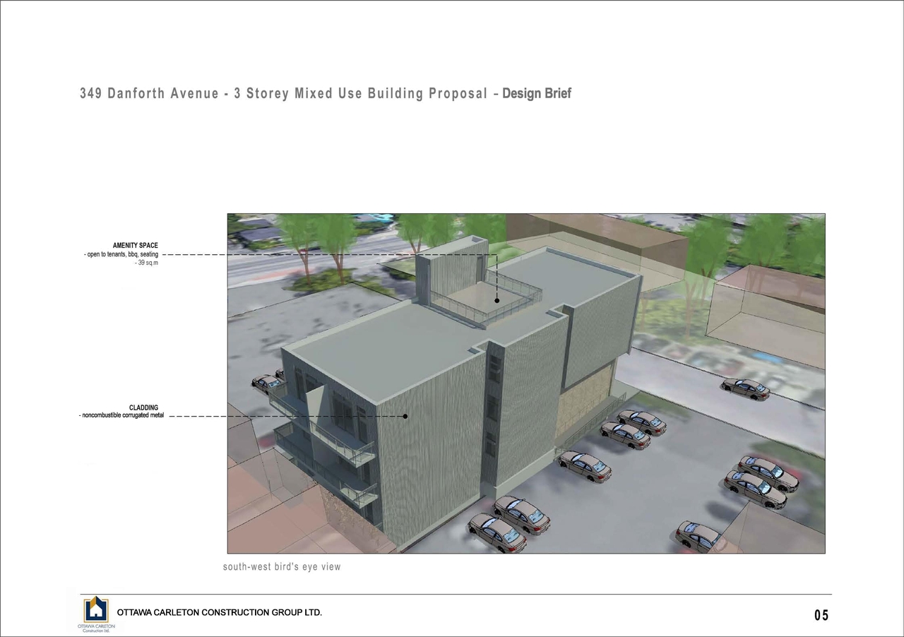 Rendering of building from page 5 of the file '2021-03-18 - Design Brief - D07-12-20-0140'