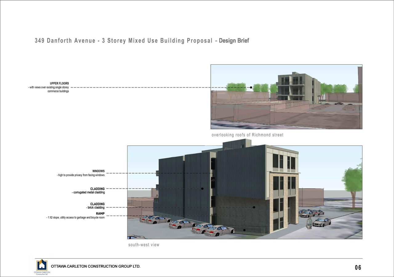 Rendering of building from page 6 of the file '2021-03-18 - Design Brief - D07-12-20-0140'