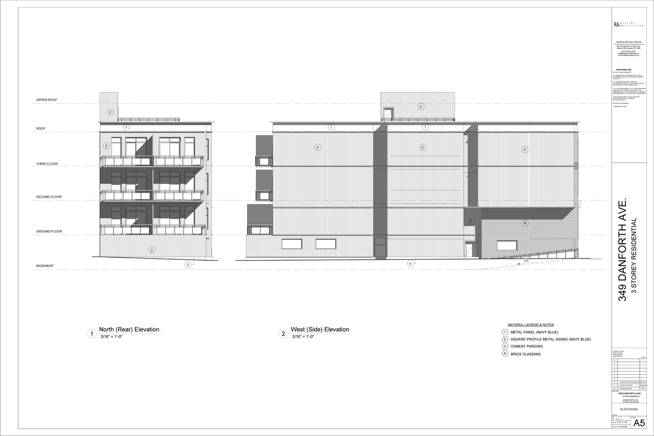 Rendering of building from page 5 of the file '2021-06-15 - Revised Floor Plans and Elevations - D07-12-20-0140'