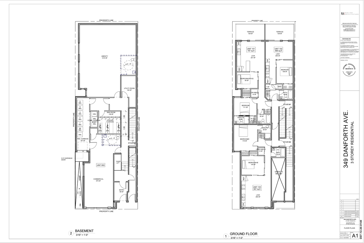 Floor plan for project from page 1 of the file '2021-11-24 - Sub 3.1 Floor Plans & Elevations - D07-12-20-0140'