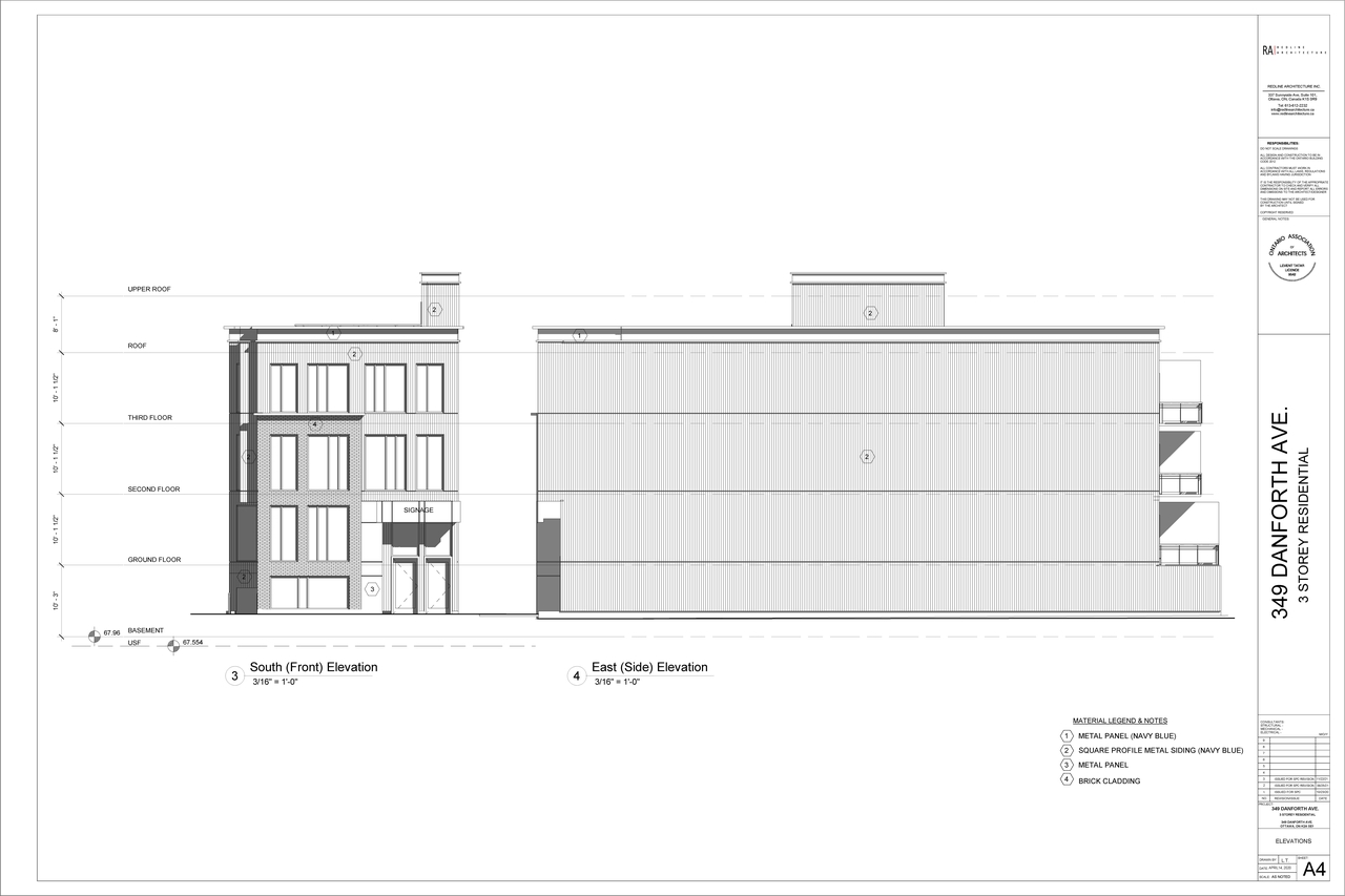 Rendering of building from page 4 of the file '2021-11-24 - Sub 3.1 Floor Plans & Elevations - D07-12-20-0140'