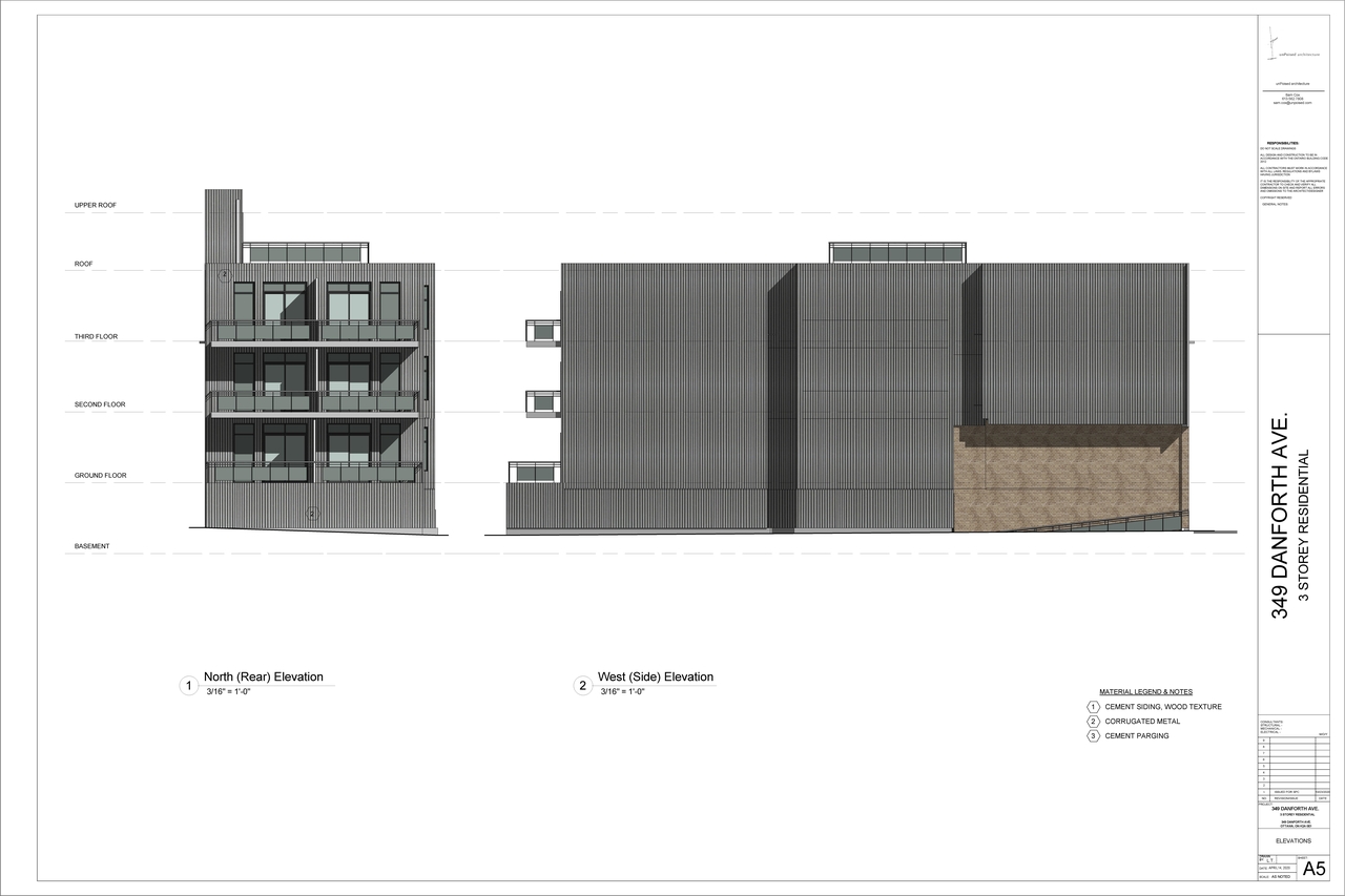 Rendering of building from page 5 of the file '2021-03-18 - Floor Plans and Elevations - D07-12-20-0140'